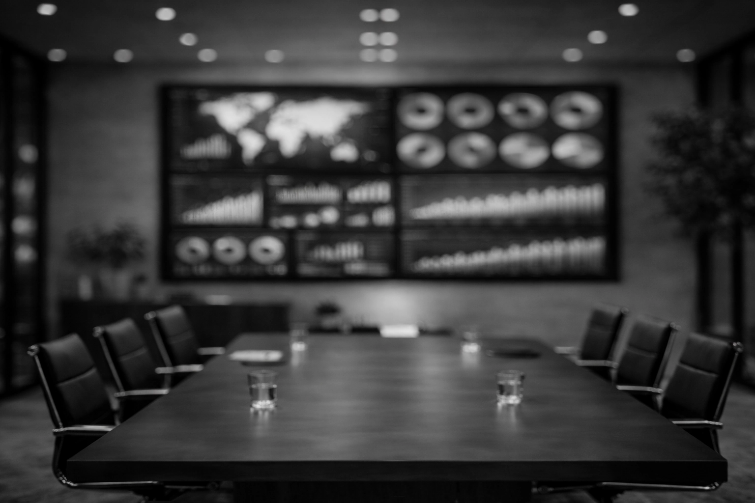 board room with iot stats